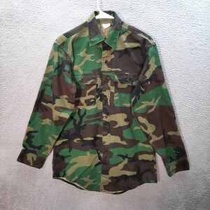 Vintage Sports Afield Jacket Mens Medium Camouflage Canvas Woodland Camo 80s 90s